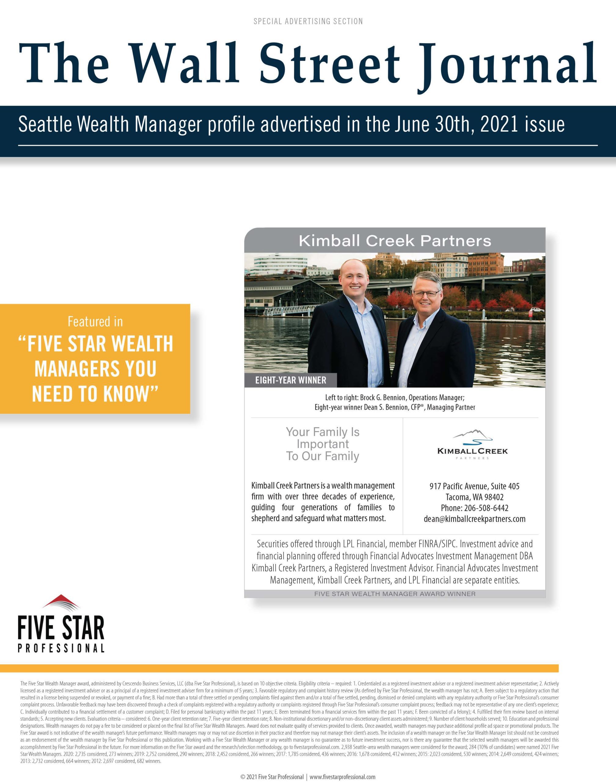 Award winning financial planning in Tacoma washington